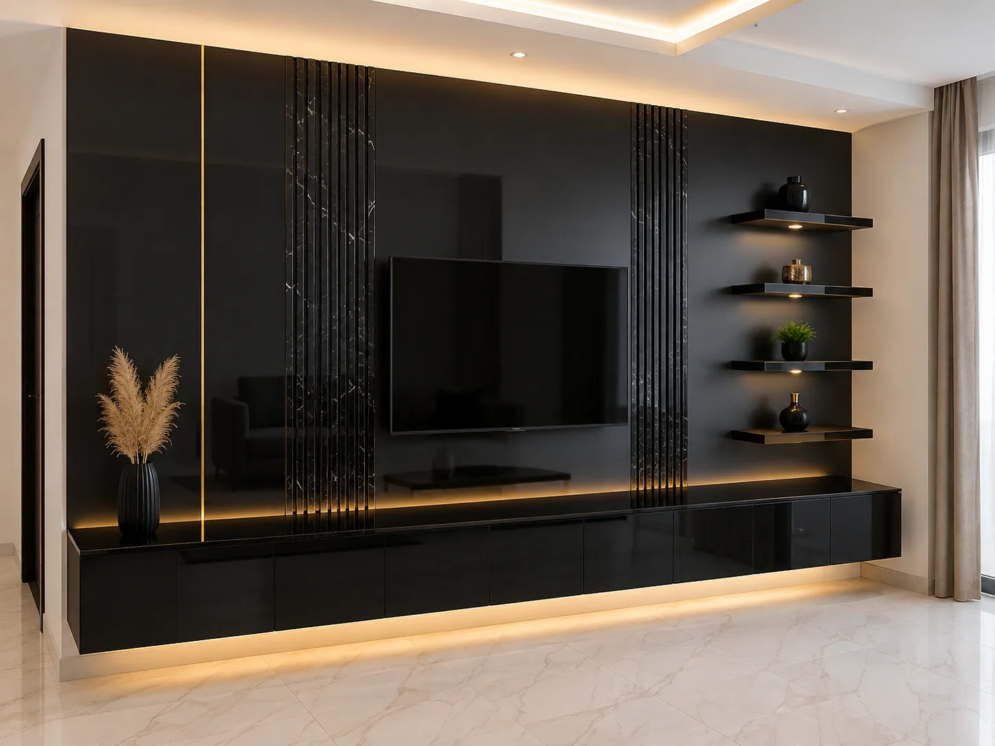 Obsidian Luxe Entertainment Wall