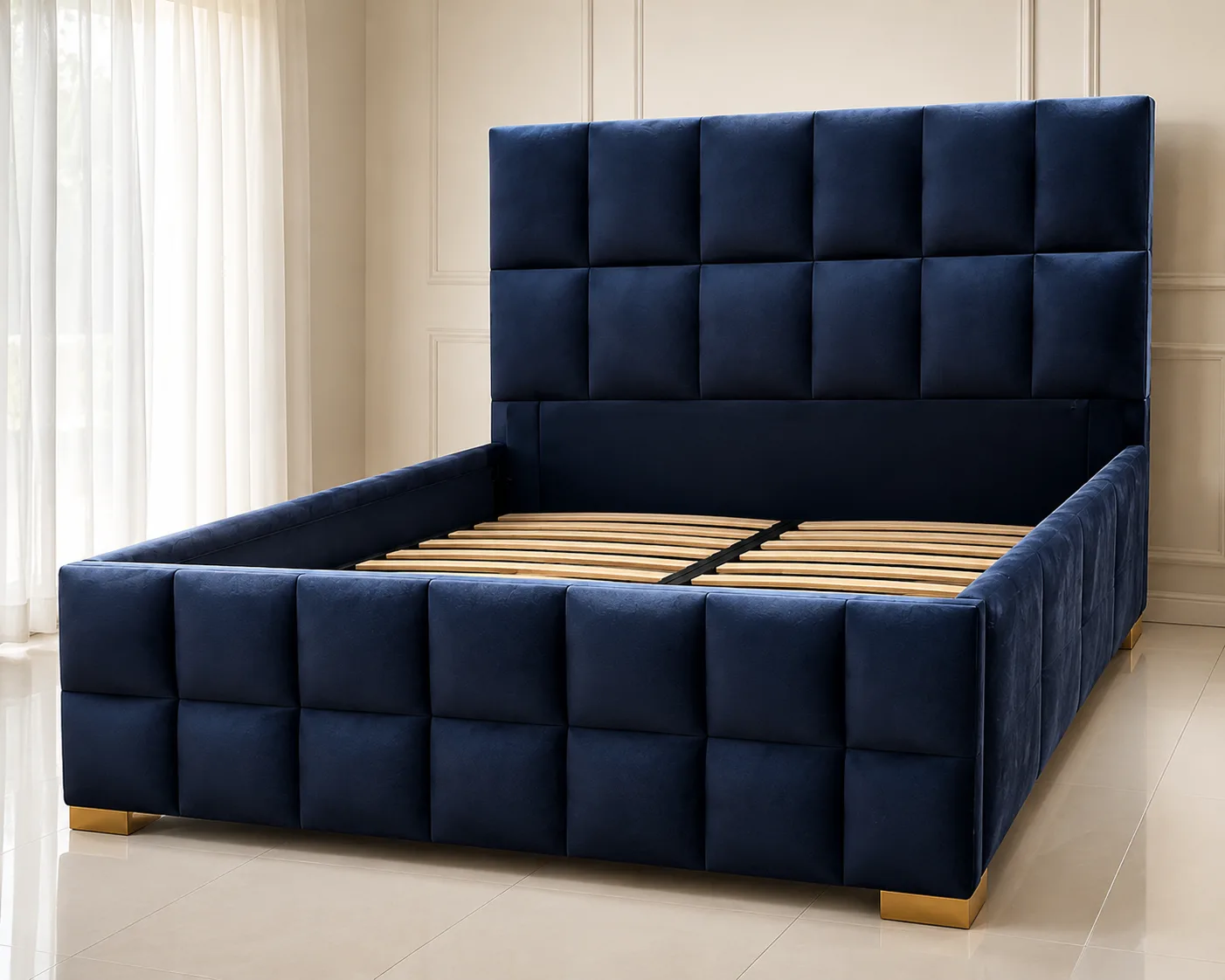 Monaco Grid Upholstered Bed